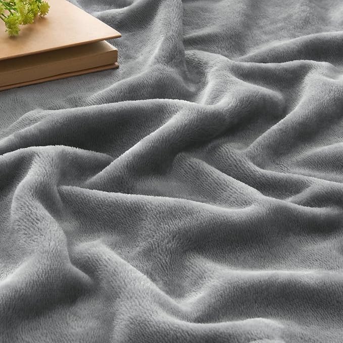 BEDELITE Fleece Blankets King Size for Bed, Luxury Plush Cozy Fuzzy Blanket 108x90 inches, Super Soft Warm Lightweight Throw Blanket All Seasons Suitable, Grey