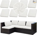 Outdoor Cushion Covers Set,8PCS Patio Furniture Couch Seat Slipcovers, Replacement for Sofa Sectional Chair(Cover，Only)