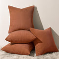 Topfinel Decorative Terracotta Throw Pillow Covers Cushion Cases, Set of 4 Soft Velvet Modern Double-Sided Designs, Rustic Fall Home Decor, Pillow Inserts Not Included 22x22 inch