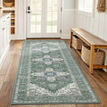 AMADA HOMEFURNISHING 2x6 Washable Runner Rug, Low-Profile Kitchen Rugs with Non-Slip Backing & Durable Edge Binding, Vintage Entryway Runner Rug for Bedroom & Hallway