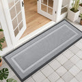 OLANLY Front Door Mat Indoor Outdoor Entrance, Waterproof All-Season, All-Weather Doormat, Sturdy Natural Rubber, Low Profile, Easy Clean Patio Porch Entryway Mat, 47x17, Ash Gray