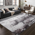 Toneed Abstract Area Rug Modern Washable Rug Soft Non Slip Rug Low Pile for Bedroom Living Room Dining Room Coffee Brown 5x8 Feet