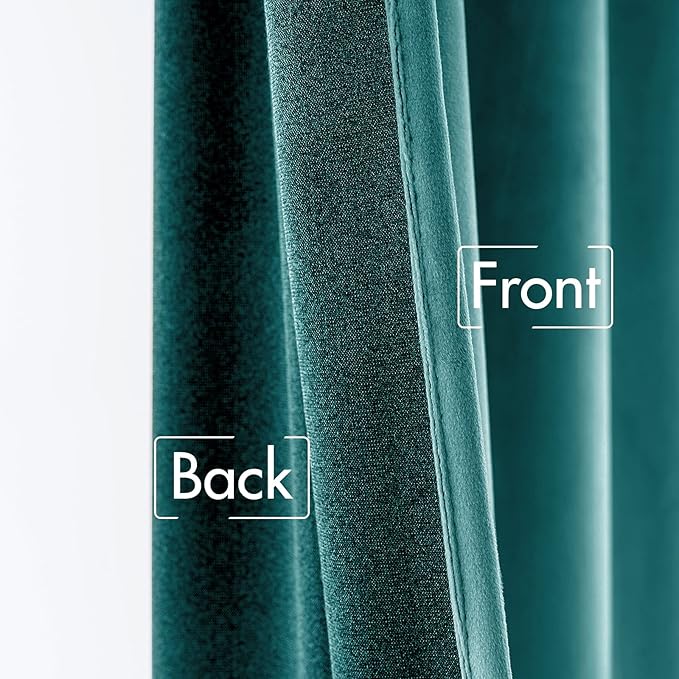 MIULEE Teal Velvet Curtains 84 inches 2 Panels - Luxury Blackout Curtains for Bedroom Living Room Thermal Insulated Super Soft Window Drapes Rod Pocket & Back Tab, W52 x L84 inches