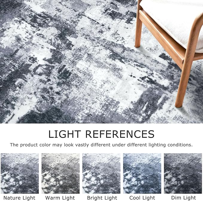 KOZYFLY 2x3 Rug Non-Slip Small Area Rug Abstract Machine Washable Indoor Front Door Mat Modern Rug for Entryway, Throw Rug with Low Pile Small Carpet for Bedroom, Living Room, Bathroom