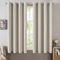 MIULEE Linen Curtains for Bedroom 100% Blackout Thermal Insulated Cobblestone Grommet Room Darkening Curtains & Drapes for Living Room Nursery 52 x 45 Inch (2 Panels)
