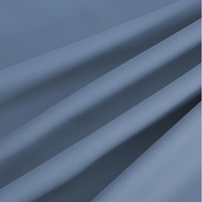 NICETOWN Room Darkening Draperies Curtains Panels, 2 Panels Stone Blue W52 x L90