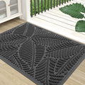 Colorxy Waterproof Doormat, Sturdy Natural Rubber Front Indoor Mat, Non Slip Low Profile Outdoor Door Mat, Stain and Fade Resistant Floor Mats, Easy Clean Patio Entry Mat, 59''x36'', Light Grey