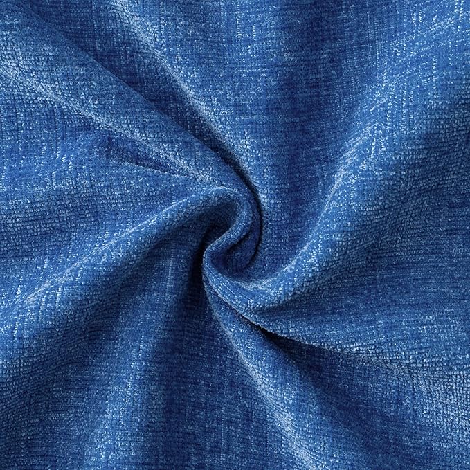 MIULEE Pack of 2 Couch Throw Pillow Covers 12x20 Inch Soft Royal Blue Chenille Lumbar Pillow Covers for Sofa Living Room Solid Dyed Cases