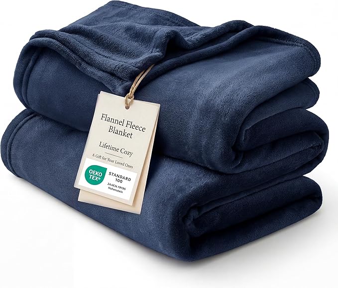 Bedsure GentleSoft Bedding Fleece Blanket for Girls and Boys - Soft Cozy Cute Small Throw Blankets for Travel, 43x55 Inches, Navy