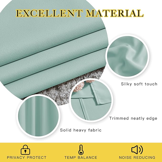 NICETOWN Aqua Blue Room Darkening Curtain Panels - Window Treatment Thermal Insulated Grommet Room Darkening Curtains/Panels/Drapes for Bedroom (2 Panels, 52 by 54, Aqua)