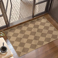 Lahome Colette Checkered Easy Jute Rug, 2x3 Entryway Rug Indoor Outdoor Front Door Mat, Farmhouse Neutral Non Slip Non Shedding Washable Kitchen Mats for Floor Foyer