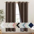 NICETOWN Coffee Vintage Linen 100% Blackout Curtains for Classroom, Thermal Insulated Curtains 72" Long, Noise Reducing Window Treatment Drapes for Gym Room, 42" Wide Per Panel, Set of 2