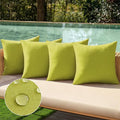 MIULEE Pack of 4 Decorative Outdoor Throw Pillow Covers Linen Waterproof Pillow Covers Spring Farmhouse Cushion Cases for Patio Garden Tent Balcony Couch Sofa 18x18 inch Grass Green