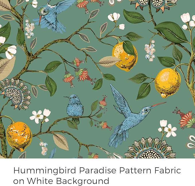 Topfinel Sage Green Blackout Valance Curtains 18 Inch Length Farmhouse Rustic Hummingbird Lemon Printed Grommet Home Fashion Valance for Kitchen Bathroom, Energy Saving Grommet Half Window Set of 2