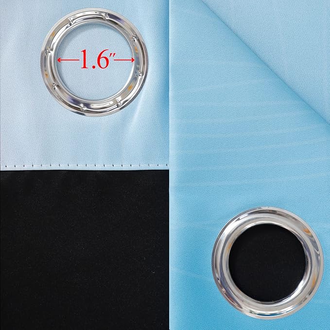 Pink and Blue Blackout Curtains 84 Inches Long,Ombre and Wave Line Pattern Grommet Thermal Insulated Gradient Blackout Curtains for Bedroom,Full Light Blocking Drapes for Kid Room,52x84 Inch,2 Panels