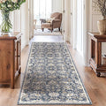 AMADA HOMEFURNISHING 2'6"x8' Washable Area Rug, Low-Profile Entryway Rug with Non-Slip Backing & Durable Edge Binding, Vintage Rug Pattern, Small Rugs for Entryway, Kitchen & Living Room
