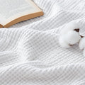 Bedsure 100% Cotton Muslin Throw Blanket Large 50x70 Inches - 4-Layer Breathable and Lightweight Thin Soft Summer Gauze Muslin Blankets for Adults, White, Boho Cotton Throw for Couch