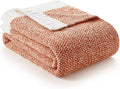 Snuggle Sac Orange Throw Blanket for Fall, Ultra Soft Warm Fall Blanket for Couch, Cozy Fuzzy Knit Microfiber Blankets and Throw Dupes for Sofa, Bed, Orange 50 x 60 inches