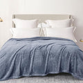 Exclusivo Mezcla Plush Fuzzy Fleece Bed Blanket King Size, Super Soft, Fluffy and Warm Blankets for Couch, Bed, All Season (Stone Blue, 90x104 Inches)