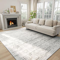 6x9 Area Rugs Washable Rug: Anti-Skid Abstract Modern Living Room Rug Soft Thin Carpets Indoor Floor Non-Shedding Carpet for Bedroom Dining Farmhouse Nursery Home Office (White Gray, 6'x9')