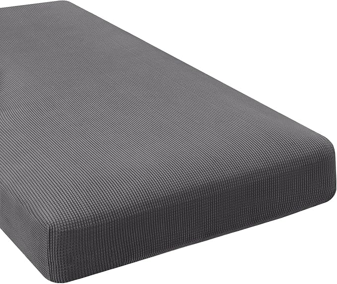 H.VERSAILTEX Super Stretch Individual Chaise Cover Sectional Couch Covers for L Shaped Sofa Both Left/Right Featuring Thick Jacquard Textured Twill Fabric (1 Piece Chaise Cover, Grey)