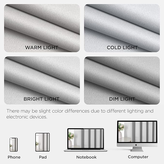 Joydeco Blackout Door Curtain for Doorway Privacy 72 Inches Long, Grommet Closet Curtain for Open Closet, Room Divider for Bedroom Living Room (Greyish White 52Wx72L, 1 Panel)