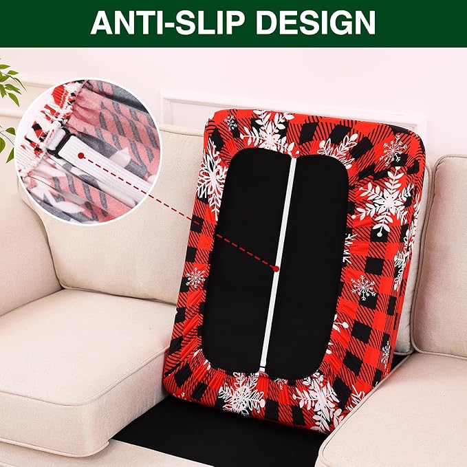 Smiry Printed Couch Cushion Covers, Stretch Soft Couch Covers for Sofa, Washable Non-Slip Sofa Slipcover Furniture Protector for Indoor and Outdoor (Medium, Burgundy)