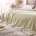 BEDELITE Fleece Blankets Queen Size Linen Throw Blankets for Bed, Luxury Plush Cozy Fuzzy Blanket 90x90 inches, Super Soft Warm Lightweight Throw Blanket All Seasons Suitable
