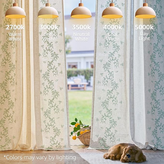 jinchan Evelyn Embroidered Linen Curtains for Living Room Elegant Farmhouse Semi Sheer Light Filtering Curtains 84 inches Long Cottage Sage Green Floral Window Drapes Rod Pocket Back Tab 2 Panels