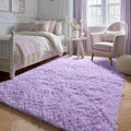 ONASAR Purple Area Rugs for Bedroom Living Room, Fluffy 4x6 Indoor Bedside Floor Throw Rug, Soft Plush Shaggy Carpet for Nursery Kids Girls Boys Teen Dorm Home Office Decor Aesthetic