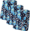 hyha Printed Couch Cushion Covers, Floral Sofa Covers Washable for 3 Cushion Couch, Stretch Pattern Outdoor Cushion Covers for Patio Furniture with Elastic Bottom(3 Packs, Bluebell)