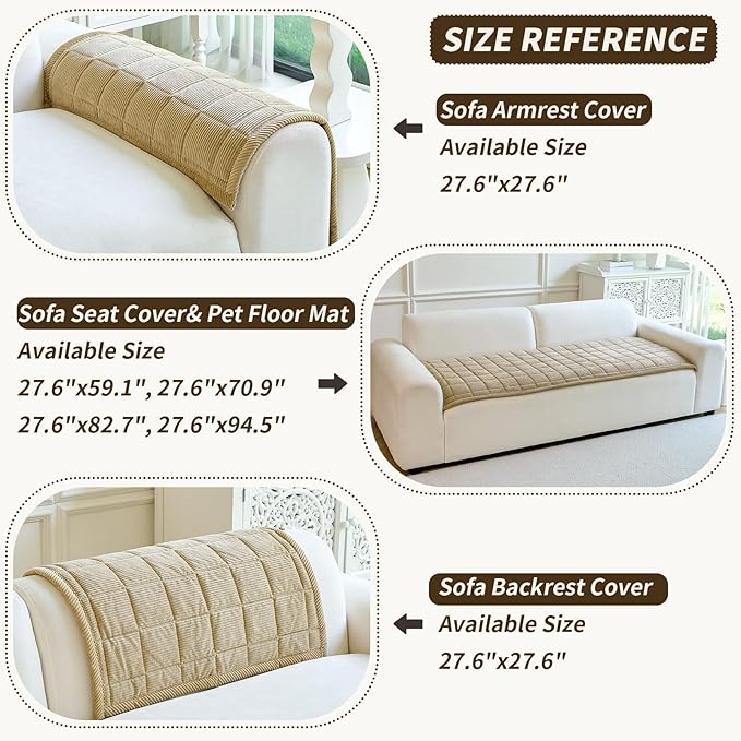 Couch Covers for Dogs Washable, Non Slip Couch Covers for Loveseat Sofa Pet Friendly, Soft Fuzzy Sofa Covers for Pet, Dog Couch Cover Furniture Protector(1PC,Light Brown,27.6"x59.1")