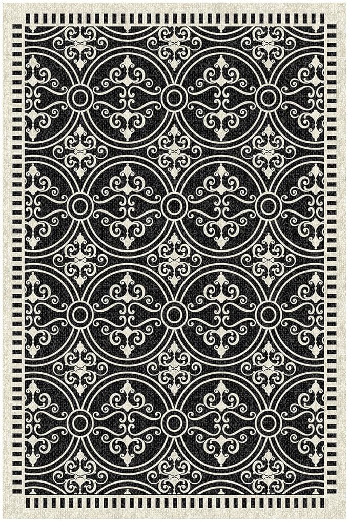 Latte&Fog 8x10 Area Rugs for Living Room, Large Vintage Washable Rug, Boho Non Slip Low Pile Carpet for Indoor Bedroom, Dining Room, Office, Dorm, Classroom, Farmhouse and Kids Room