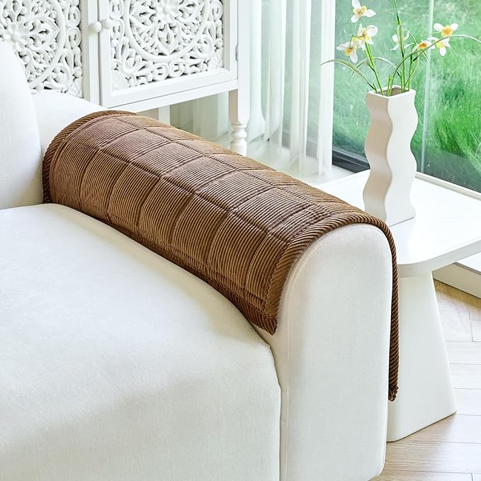 Couch Covers for Dogs Washable, Non Slip Couch Covers for Loveseat Sofa Pet Friendly, Soft Fuzzy Sofa Covers for Pet, Dog Couch Cover Furniture Protector(1PC,Dark Brown,27.6"x27.6")