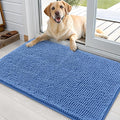 OLANLY Dog Door Mat for Muddy Paws 35x24, Absorbs Moisture and Dirt, Absorbent Non-Slip Washable Doormat, Quick Dry Chenille Mud Mat, Entry Indoor Entryway Carpet for Inside Floor, Cornflower Blue