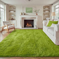 6x9 Area Rugs for Living Room: Fluffy Shag Soft Washable Rug Large Fuzzy Plush Indoor Carpet for Bedroom Nursery Playroom Kids Girls Boys Room (Grass Green, 6'x9')