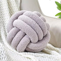 Uvvyui Knot Pillow Ball, Soft Home Decorative Pillows, Round Throw Pillow, Handmade Knotted Plush Pillow, Round Boucle Pillow Cushion (14 Inches Light Grey)
