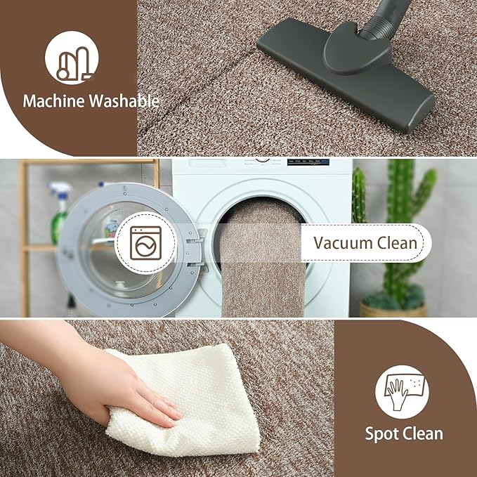 AROGAN Washable 3x10 Runner Rug for Hallway, Long Runner Rugs wtih Soft Memory Foam for Bedroom, Non Slip Backing Carpet Runners for Hallways, Kitchen, Bathroom, Entryway Home Decor, Matte Brown
