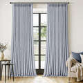 MIULEE Pinch Pleated Thick Linen Curtains 108 Inches Length 2 Panels for Living Room Bedroom, Extra Long Pinch Pleat Drapes Back Tab Light Filtering Light Blue Foor to Ceiling Curtains with Hooks