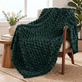 Exclusivo Mezcla Fleece Throw Blanket for Couch, Extra Large Fuzzy Forest Green Bed Blankets, Soft Cozy Plush Sofa Throws for All Seasons, 50x70 Inches