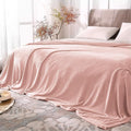 BEDELITE Fleece Blankets Queen Size Pink Morn Throw Blankets for Bed, Luxury Plush Cozy Fuzzy Blanket 90x90 inches, Super Soft Warm Lightweight Throw Blanket All Seasons Suitable