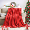 KMUSET Super Soft Throw Blanket Premium Silky Flannel Fleece Twin Red Microfiber Lightweight Blanket All Season Use