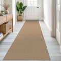 KOZYFLY Runners for Hallways 2.6x8 ft Washable Kitchen Runner Non Slip Rubber Backed Hall Runners Cotton Entryway Runner Rugs Floor Carpet for Indoor Backdoor Bedroom Kitchen, Tan/Orange/Brown