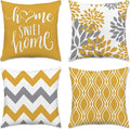 Hexagram Geometric Yellow Pillow Covers 18x18 Set of 4, Decorative Outdoor Boho Modern Throw Pillow Covers, Home Sweet Home Farmhouse Cushion Case for Couch Sofa Bedroom Indoor Decor(No Insert)