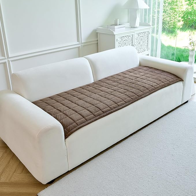 Couch Covers for Dogs Washable, Non Slip Couch Covers for Loveseat Sofa Pet Friendly, Soft Fuzzy Sofa Covers for Pet, Dog Couch Cover Furniture Protector(1PC,Dark Brown,27.6"x59.1")