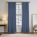 PONY DANCE Blackout Curtains for Bedroom, Room Darkening 96 inch Curtains 2 Panel Set, Thermal Insulated Drapes for Living Room Window Treatment, Back Tab/Rod Pocket, 52 x 96 Inch, Blue Haze