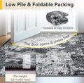 6ft Washable Area Rugs Non-Slip Modern Abstract Soft – Black
