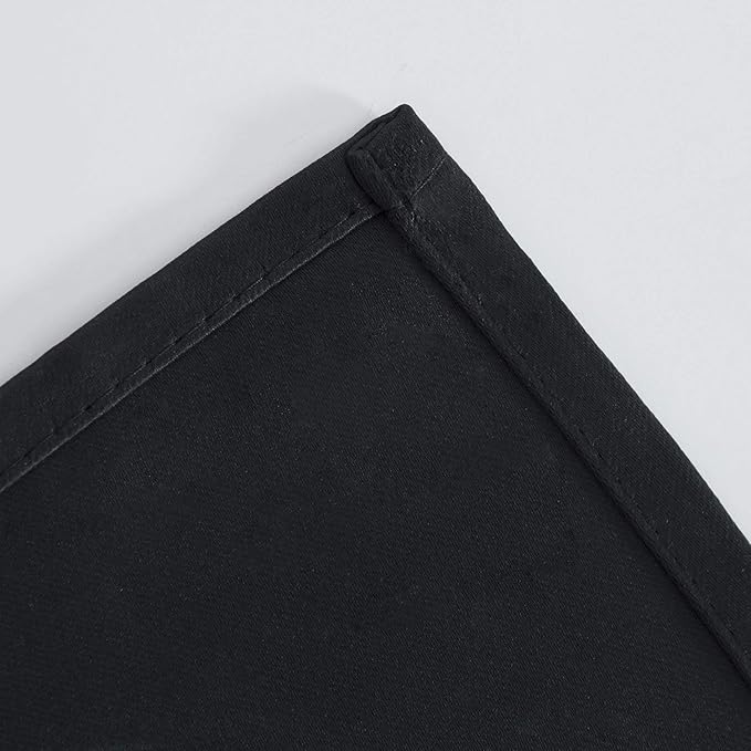 LEMOMO Black Blackout Curtains 52 x 63 Inch Length/Set of 2 Curtain Panels/Thermal Insulated Room Darkening Curtains for Bedroom and Living Room