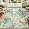 Washable Area Rugs 6'x8' Non-Slip Modern Abstract Soft for Living Room Entryway Bedroom Nursery, Print Pattern, Light Green/Yellow