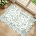 Area Rugs 2'6''x4' Kitchen Rugs Entry Rug Small Rugs for Entryway Kitchen Bathroom Door Mat Indoor Entrance,Washable Non Slip, Green White Blue